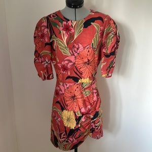 SOLD. DRA red mini floral dress